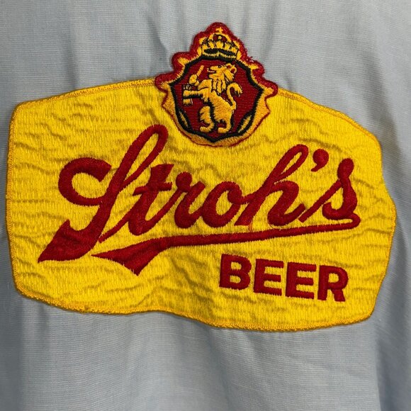 Vintage Unitog Strohs Beer Work Shirt 16-16.5 Blue large 60's - Picture 10 of 16